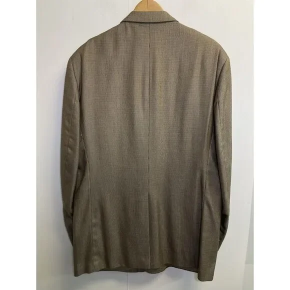 Stafford Men's 44L Silk/Wool Blend Sports Coat Tan Brown Blazer Jacket - Picture 11 of 11